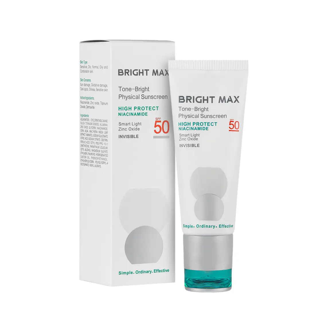 کرم ضد آفتاب SPF50 بدون رنگ فیزیکال تن-برایت برایت مکس - آرایشی و بهداشتی