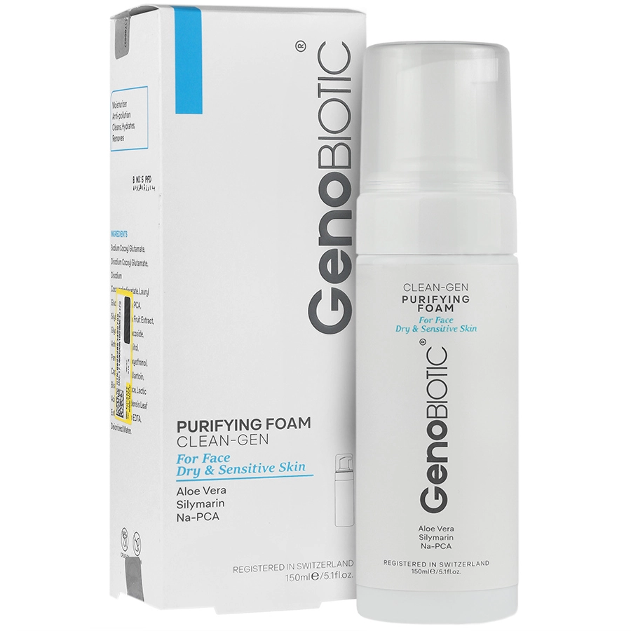 فوم شستشوی صورت پوست خشک و حساس ژنوبایوتیک (Genobiotique)؛ اوج لطافت، آبرسانی و تسکین پوست - صورت